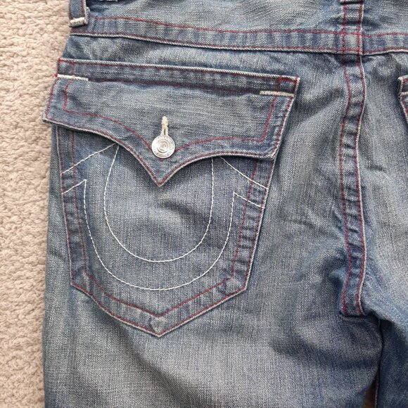 True Religion Mens Straight Leg Jeans Blue Denim  Size 33  Mexico 100% cotton - Picture 6 of 11